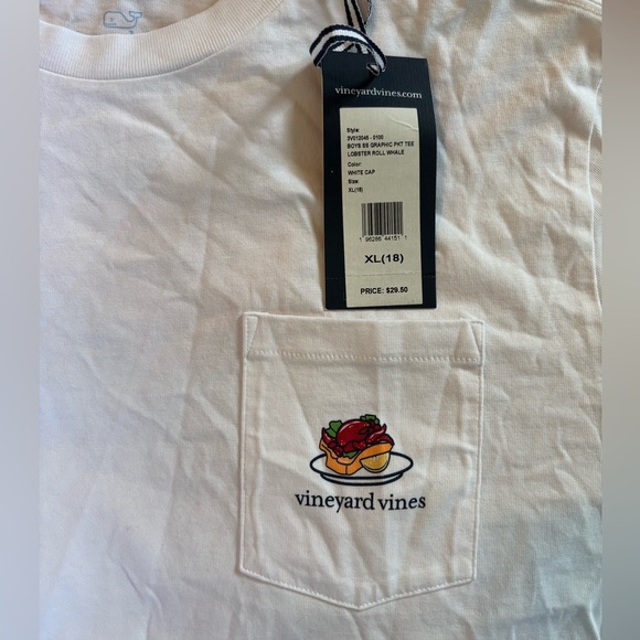 NWT Vineyard Vines BOYS SS GRAPHIC PKT TEE LOBSTER ROLL WHALE size 18 - Picture 3 of 6